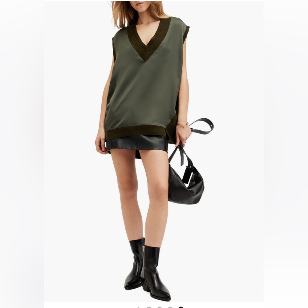 ALLSAINTS Bern Tank Top Tarmac Green XS NET
